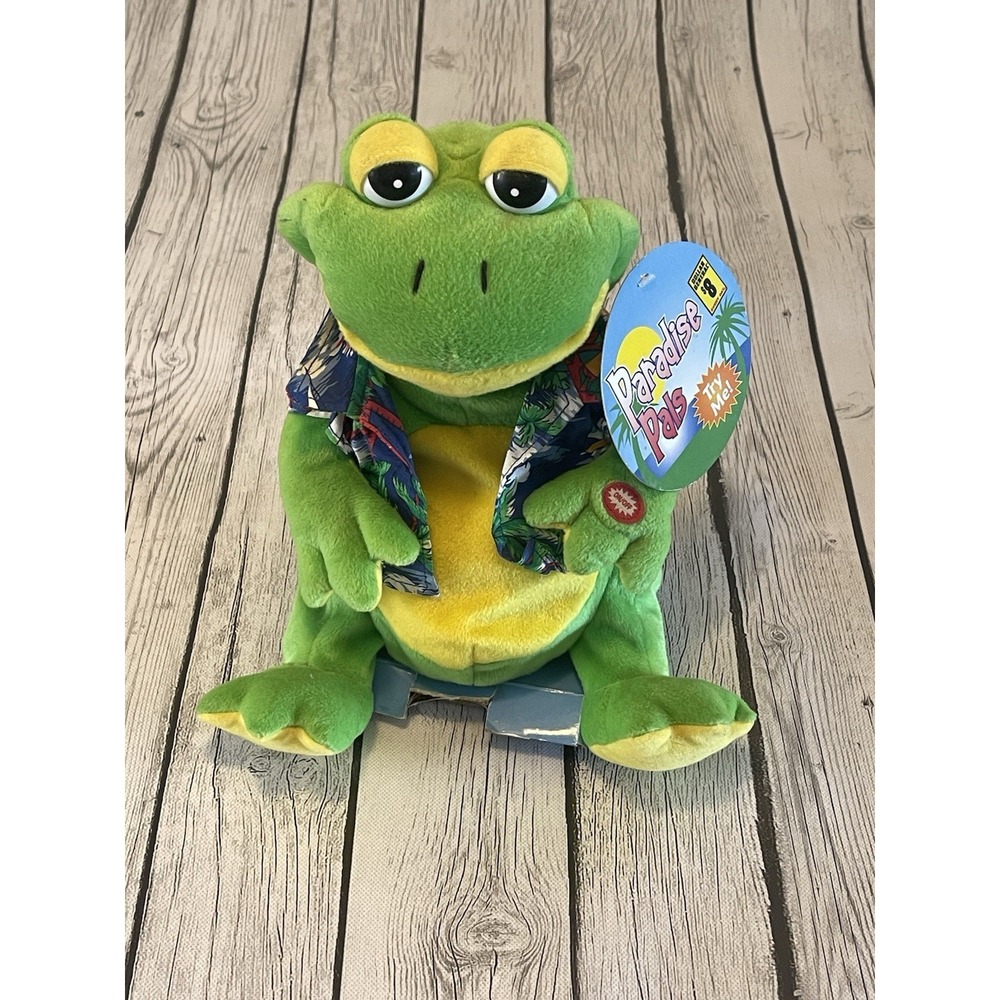 Vintage 2005 Singing Paradise Pals Hawaiian Frog Kids Of America New Working!